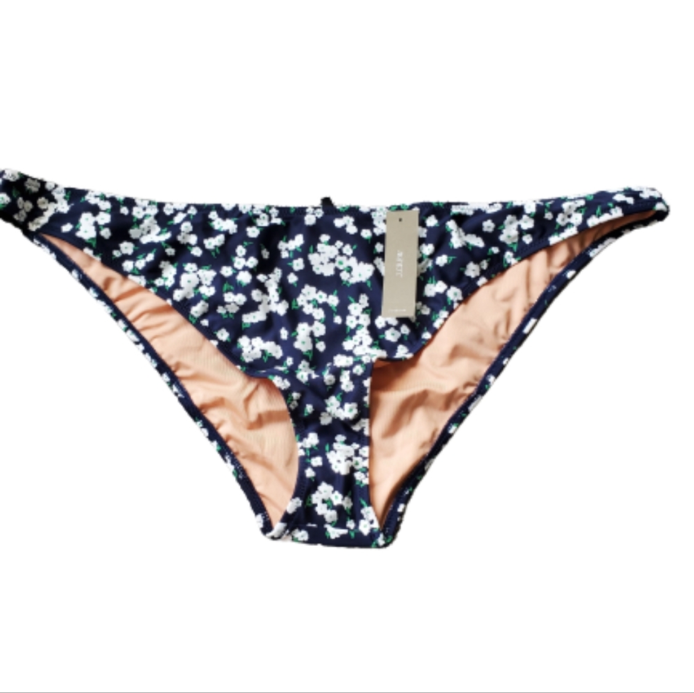 J.Crew plus floral high cut bikini bottoms, 2XL, blue/ White - Picture 4 of 10